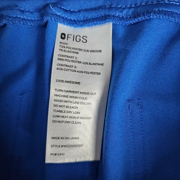 Figs 2.0 Technical Collection Zamora Royal Blue Jogger Scrub Pants - Picture 3 of 10